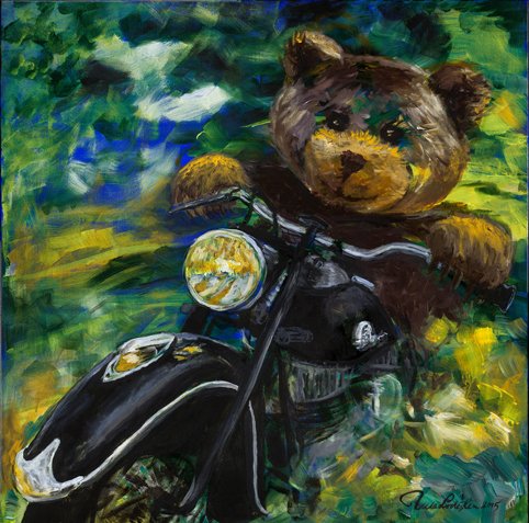 Teddybear and Indian Motorcycle 1946